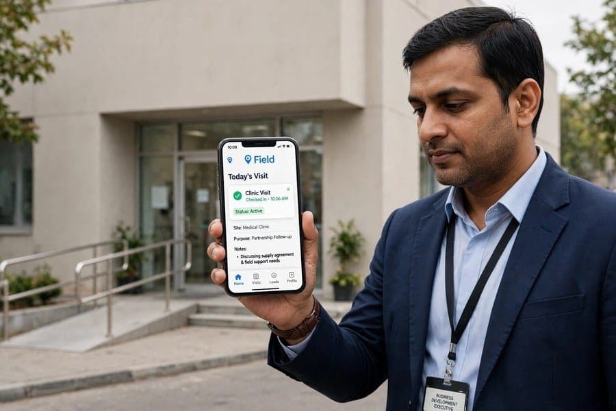 App — GPS check-in screen